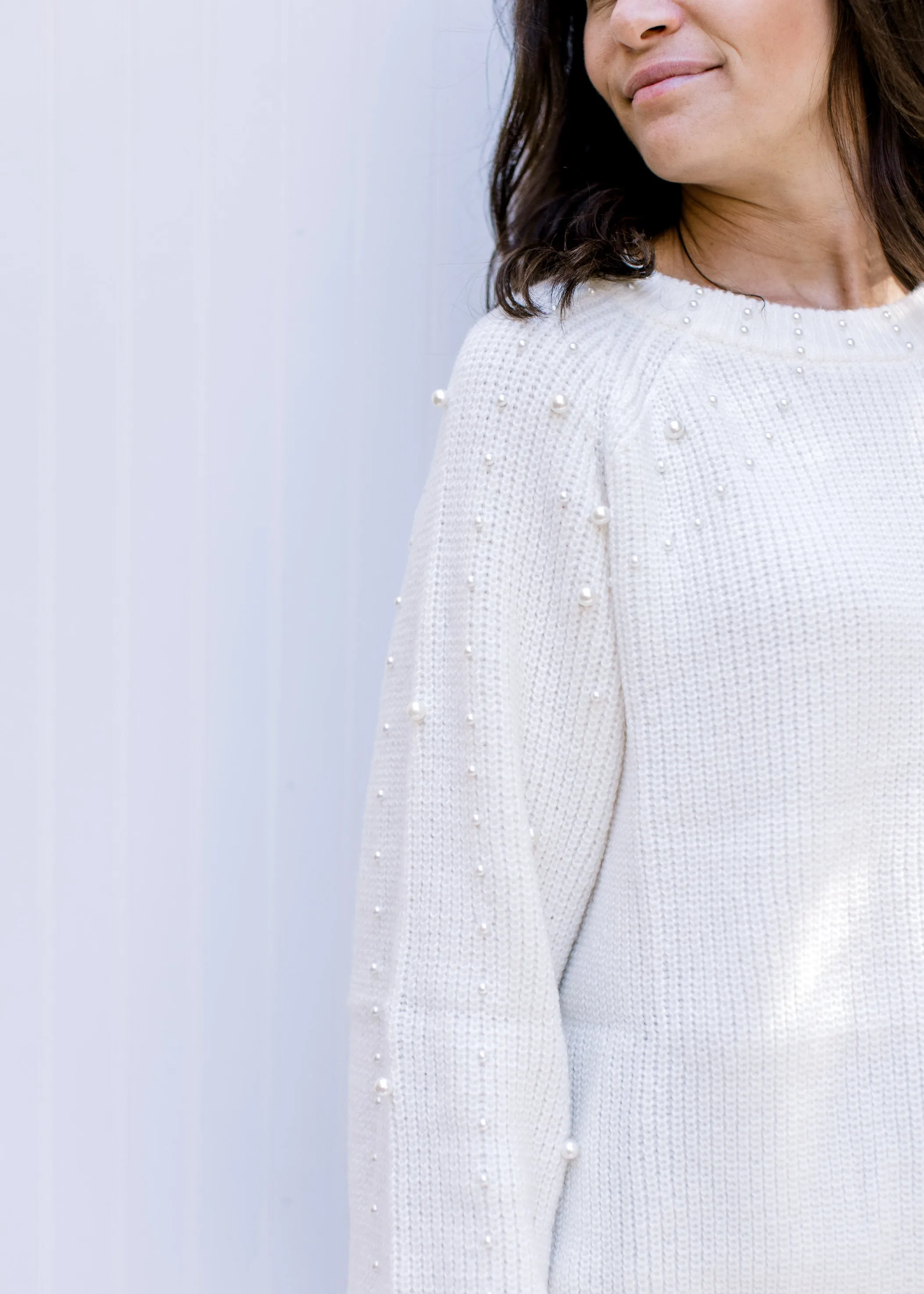 X Pearl Drops Sweater