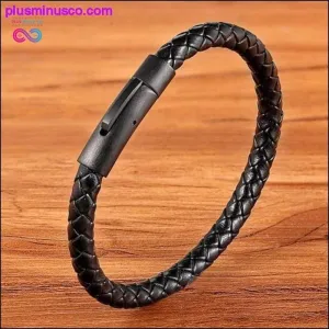 XQNI New Classic Style Men Leather Bracelet Simple Black