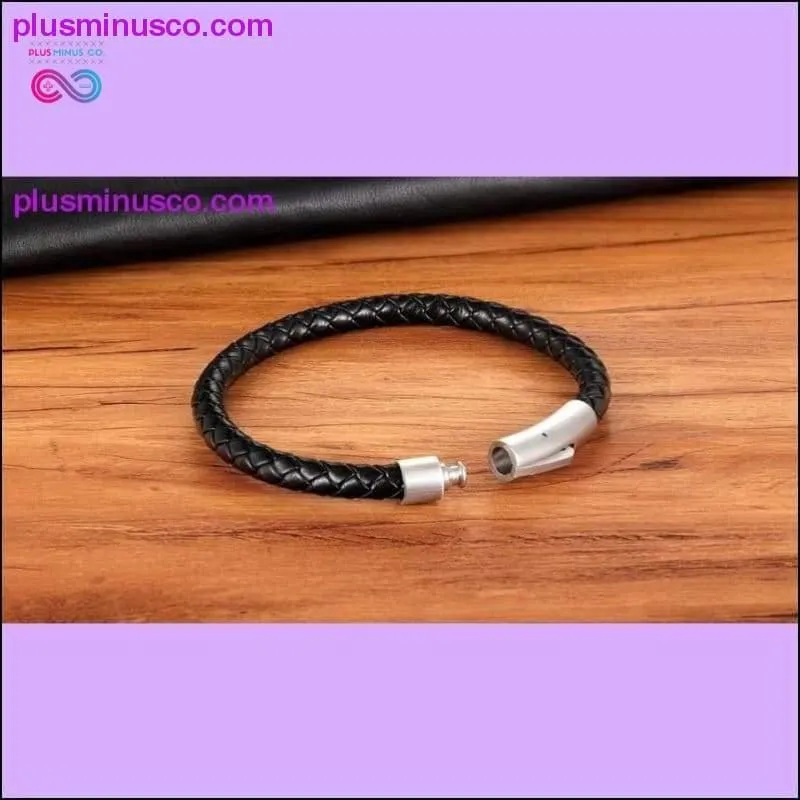 XQNI New Classic Style Men Leather Bracelet Simple Black