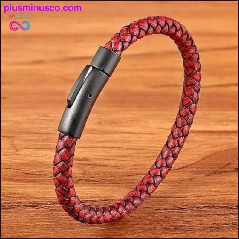 XQNI New Classic Style Men Leather Bracelet Simple Black