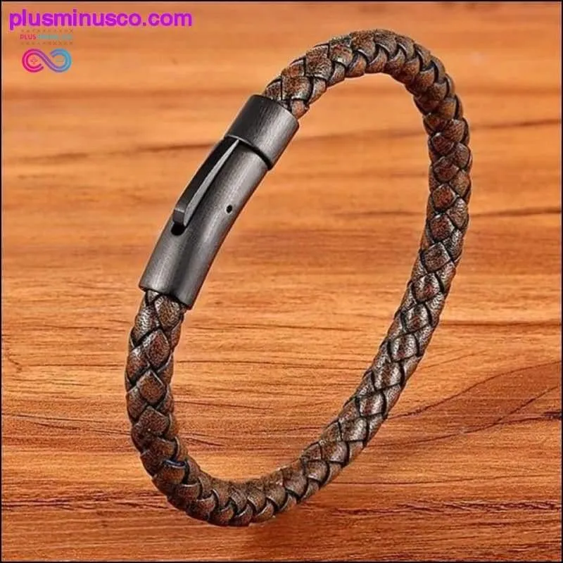 XQNI New Classic Style Men Leather Bracelet Simple Black