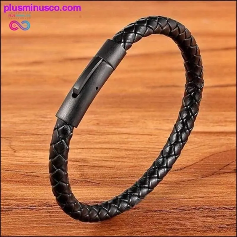 XQNI New Classic Style Men Leather Bracelet Simple Black