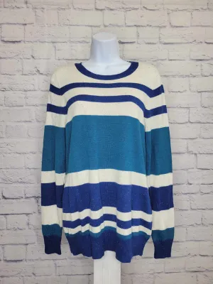 XSMALL BRIGHT NAVY A452604 J Jason Wu Multi Striped Sweater