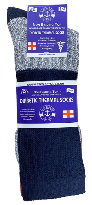 Yacht & Smith Non Binding Top Cotton Thermal Diabetic Socks Men & Women 3Pr