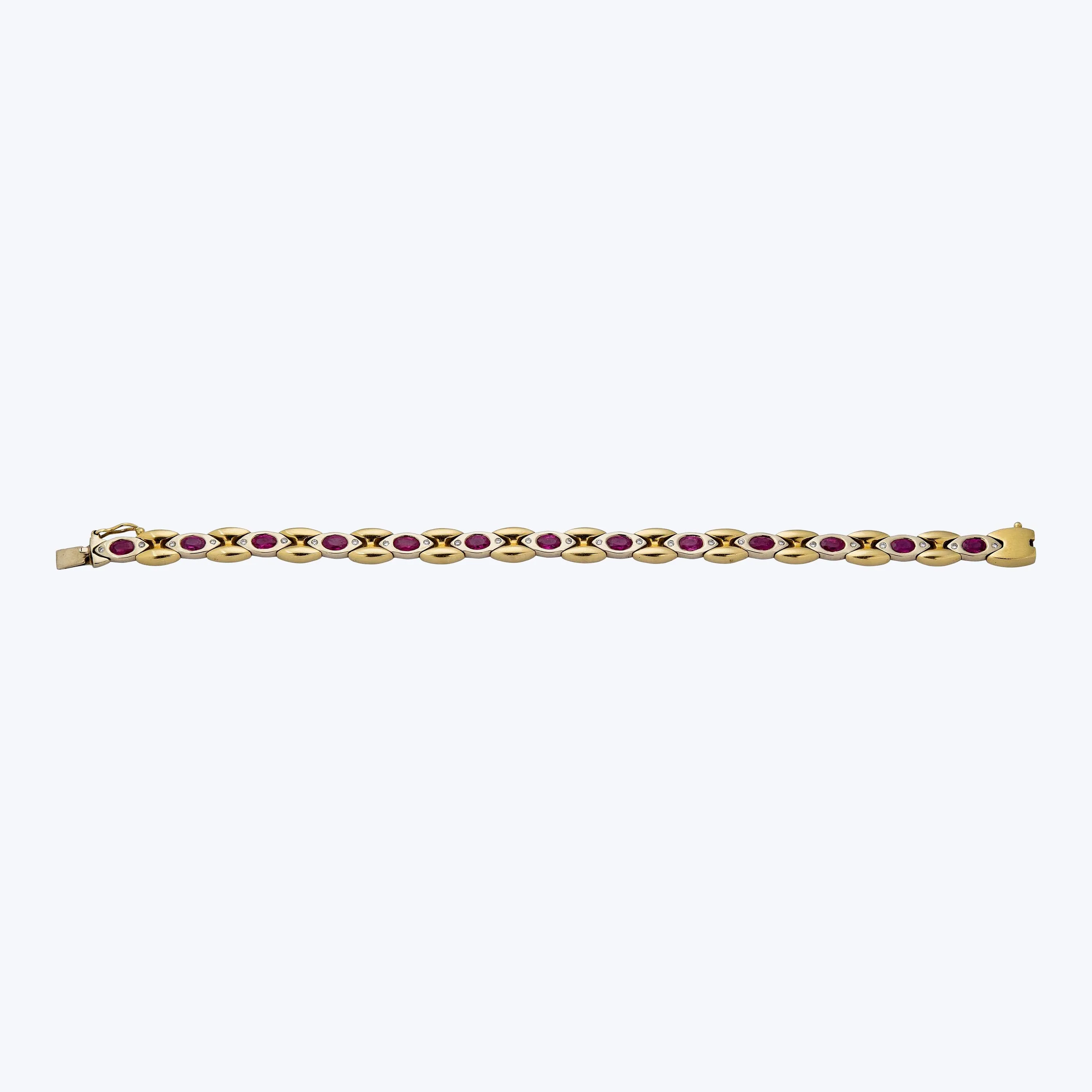 Yellow and White Gold Ruby Bracelet