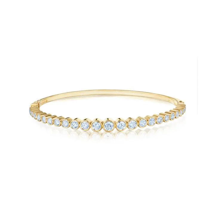 Yellow Gold Bangle with 1.51ctw Diamonds