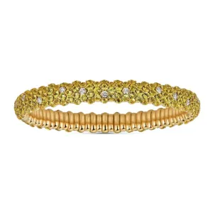 Yellow Sapphire 18K Yellow Gold Domed Stretch Bracelet