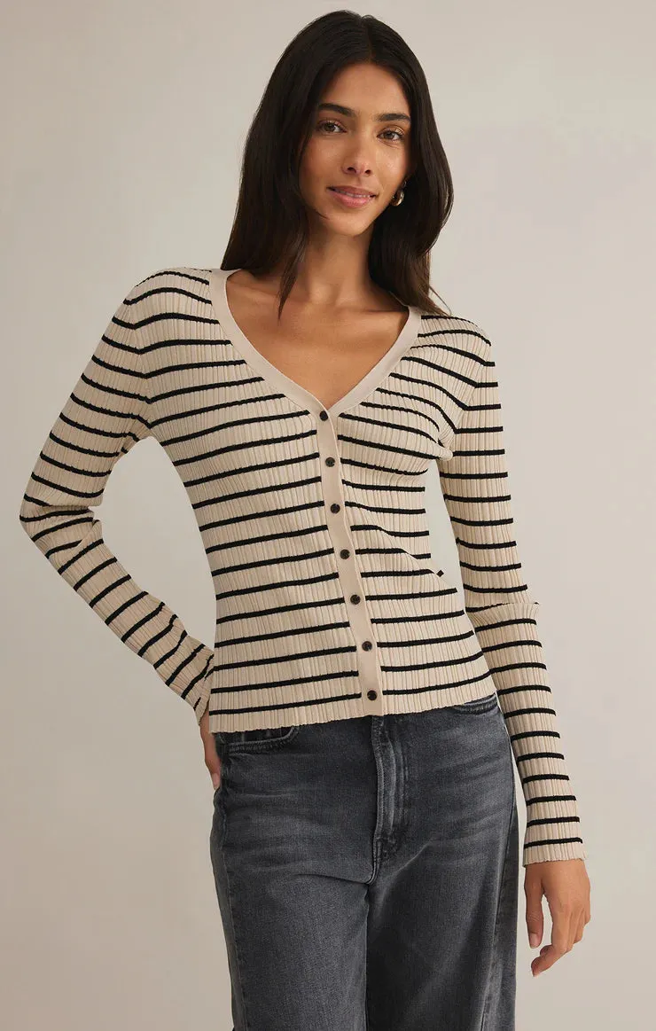 Z SUPPLY- WOMEN'S JORDANA STRIPED RIB SWEATER