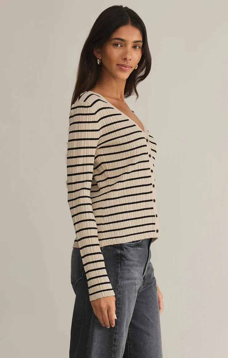Z SUPPLY- WOMEN'S JORDANA STRIPED RIB SWEATER