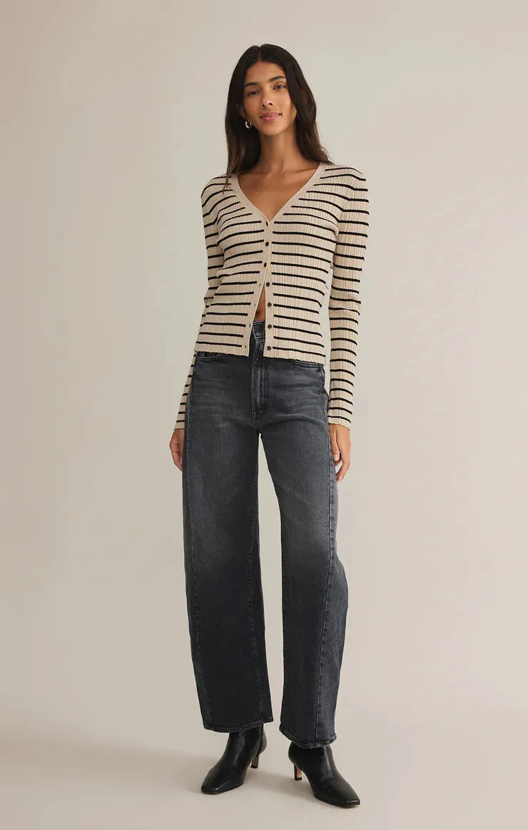Z SUPPLY- WOMEN'S JORDANA STRIPED RIB SWEATER
